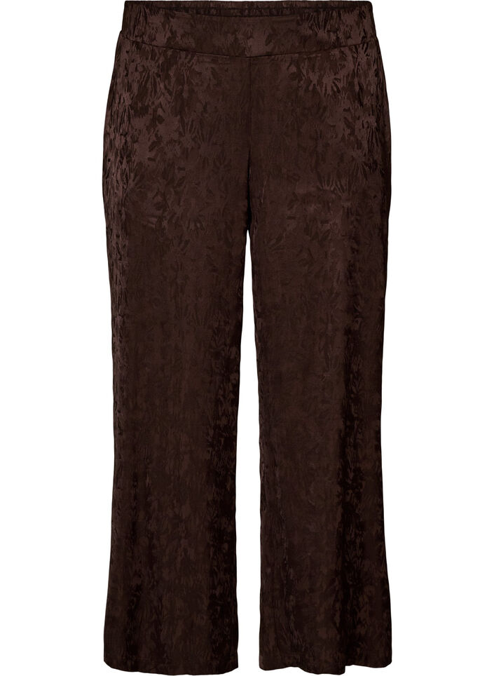 Weite Hose mit Paisleymuster und hoher Taille, Braun, Packshot image number 0