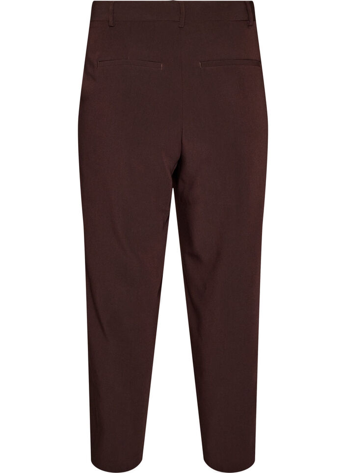 Weite Anzughose mit hoher Taille, Braun, Packshot image number 1