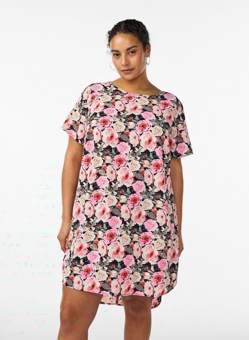 Hemdblusenkleid aus Broderie Anglaise mit Bindeg&uuml;rtel, Schwarz, Model image number 0