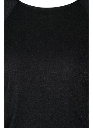 Kurzarm Jumpsuit mit Glitzer, Black, Packshot image number 2