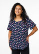 Bluse mit Struktur und kurzen &Auml;rmeln, Blau, Model image number 0