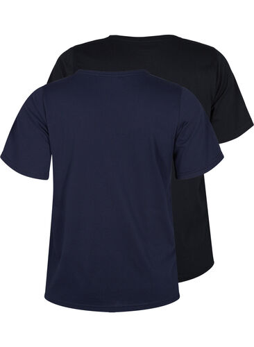 FLASH - 2er-Pack T-Shirts mit V-Ausschnitt, Navy Blazer/Black, Packshot image number 1