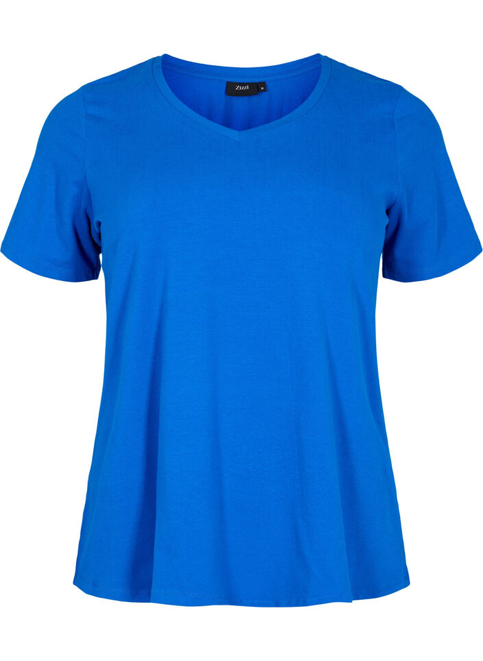 Einfarbiges basic T-Shirt aus Baumwolle, Skydiver, Packshot image number 0