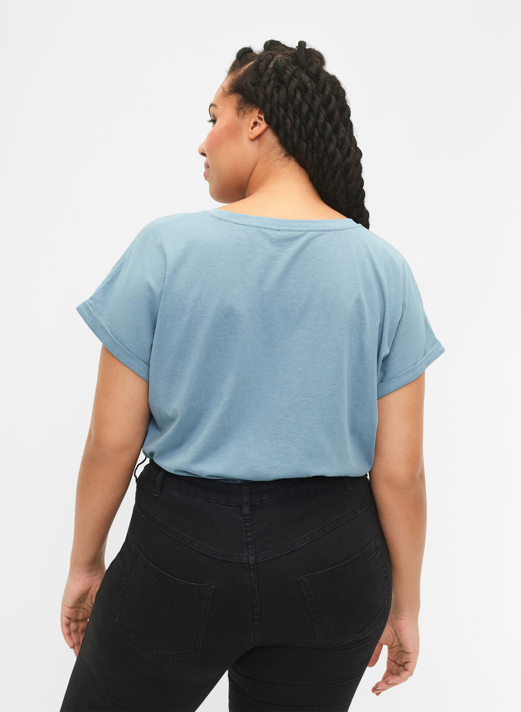 Zizzi2er-Pack kurz&auml;rmlige T-Shirts, Blau, Model image number 2