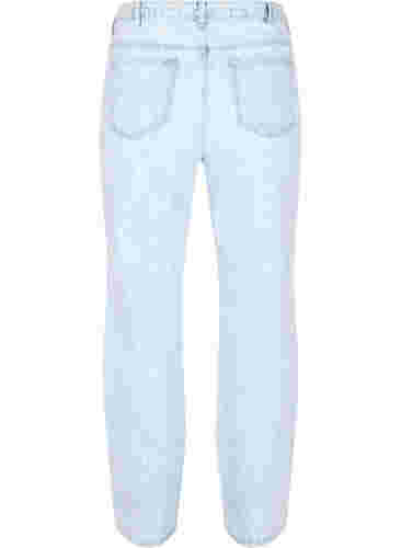Cropped Mille Mom Jeans mit Print, Light blue denim, Packshot image number 1