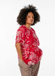Chiffonbluse mit Blumenmuster und elastischer Taille, Rot, Model image number 0