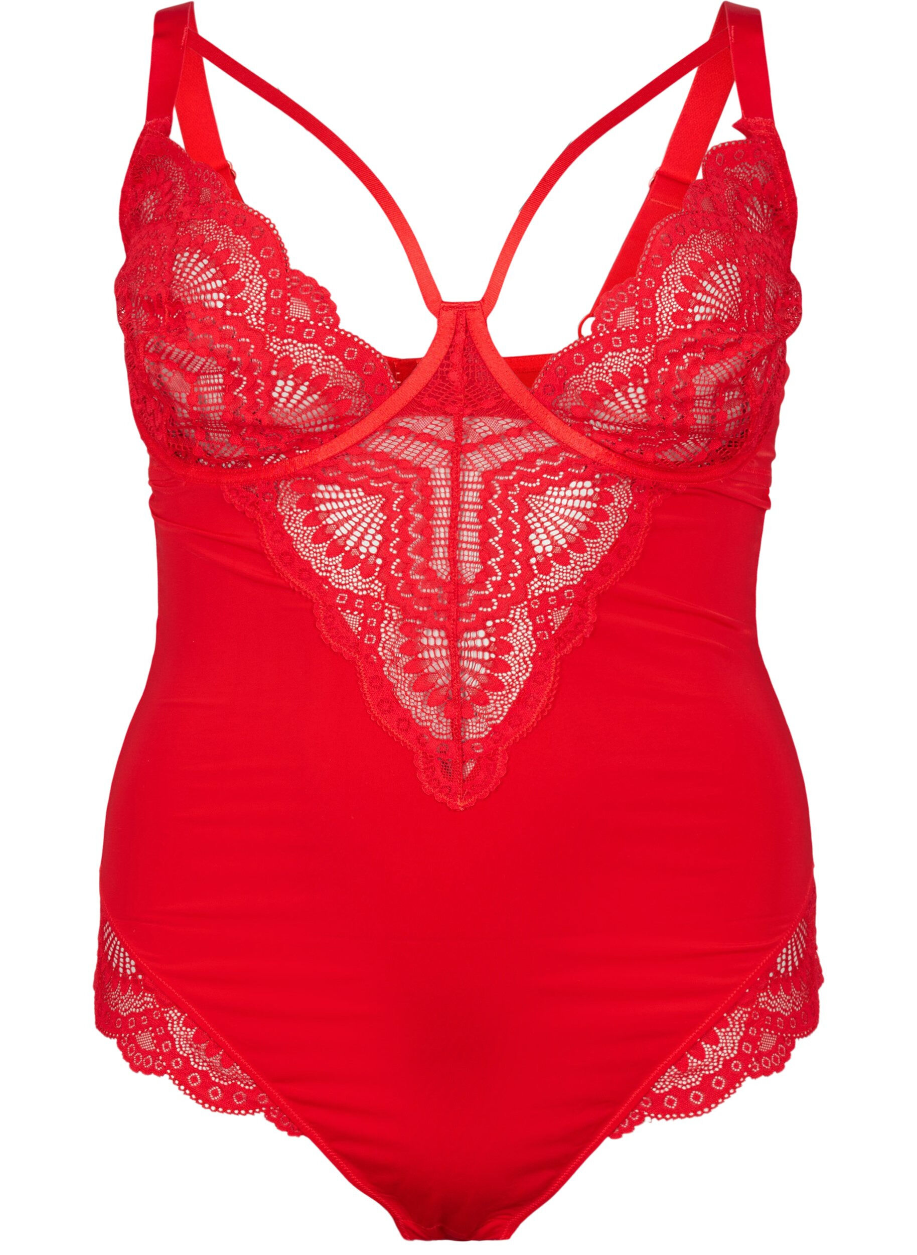 ZizziBody mit B&uuml;gel und String-Detail, Salsa, Packshot image number 0