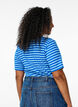 Gestreiftes T-Shirt mit gerippter Struktur, Blau, Model image number 2