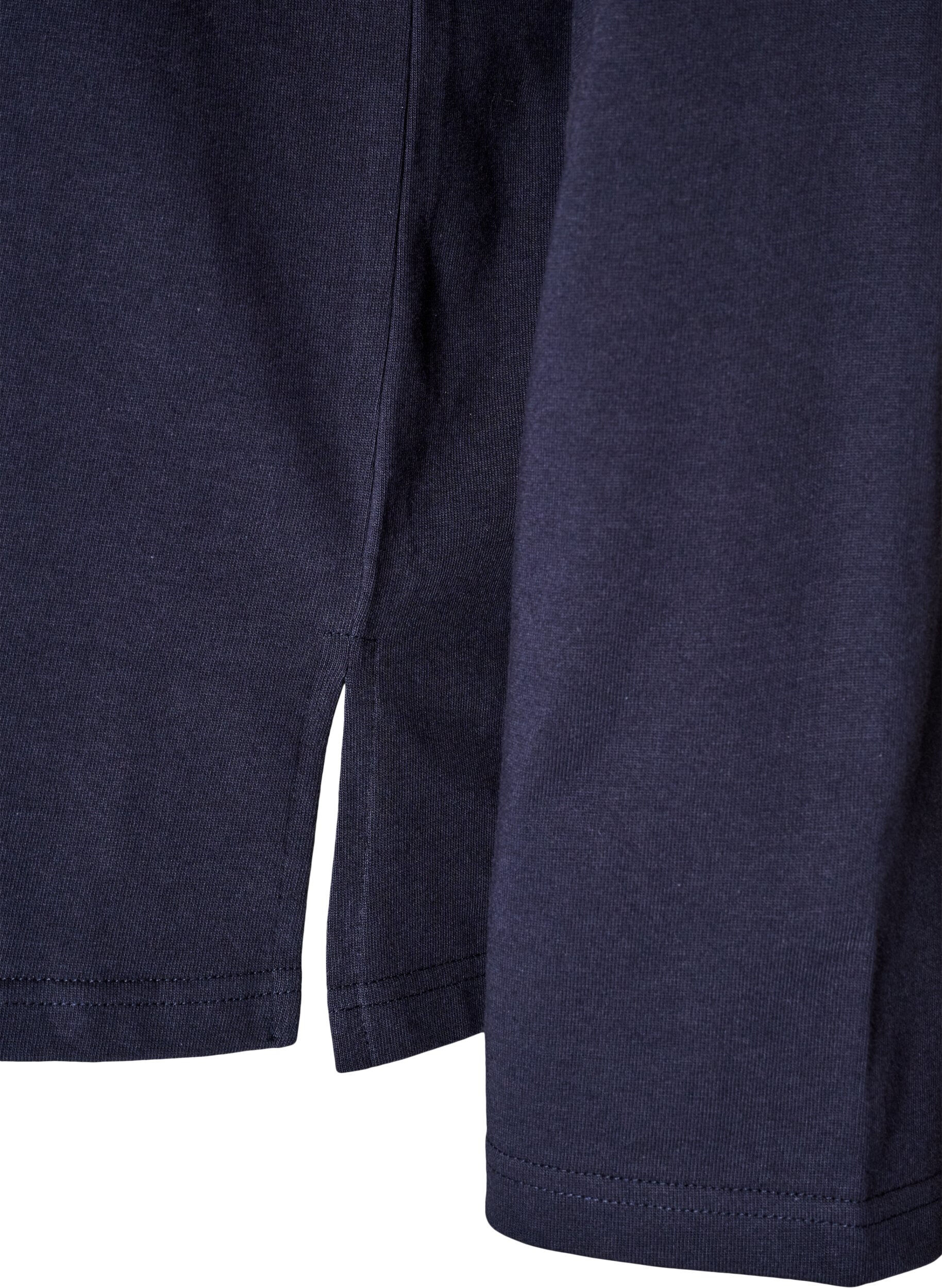 ZizziLang&auml;rmelige Jerseybluse mit Textprint, Blau, Packshot image number 3