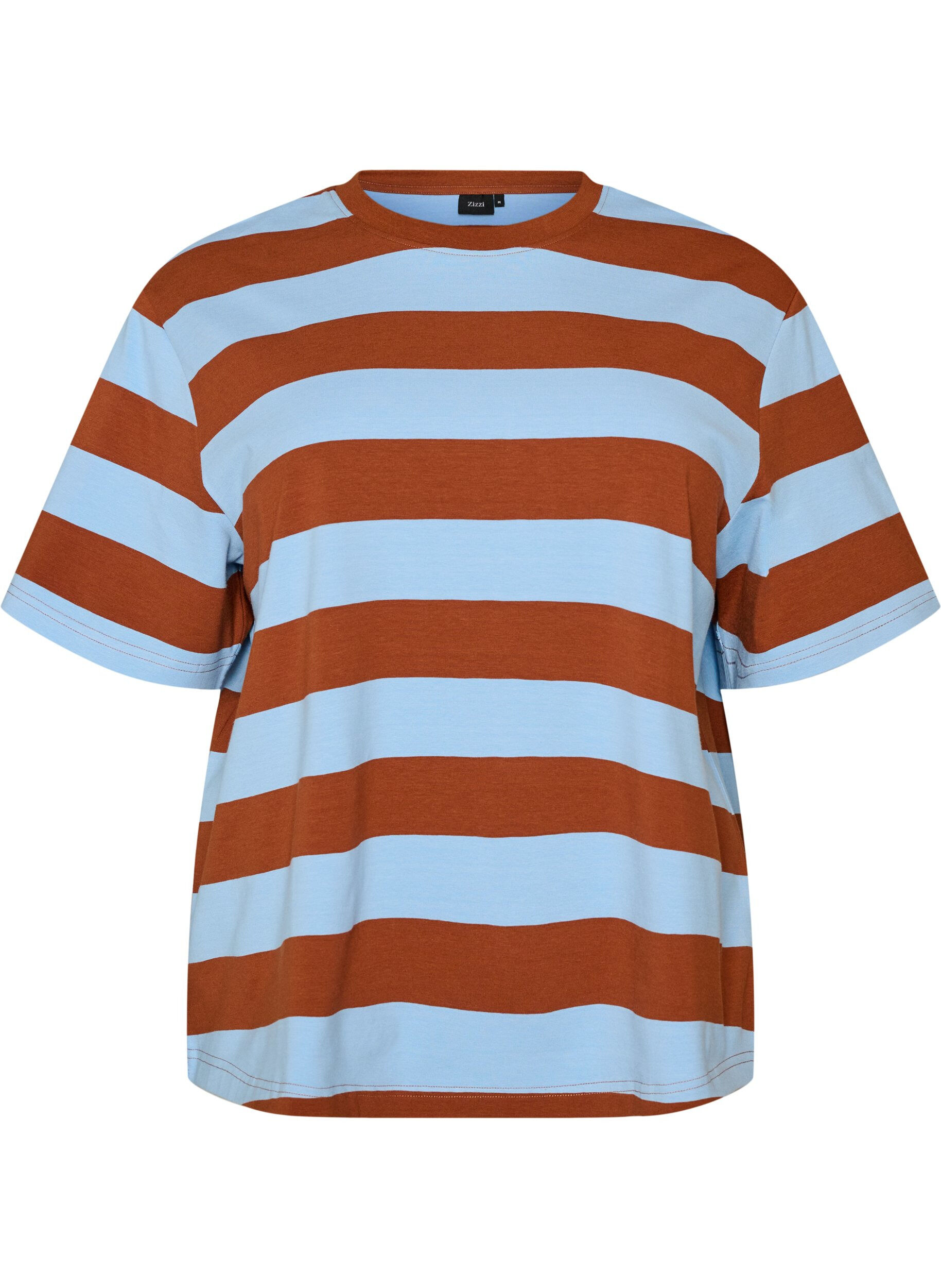 ZizziOversize-T-Shirt mit Streifen und 1/2-&Auml;rmeln, Blau, Packshot image number 0