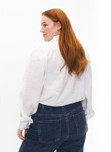 Bluse aus TENCEL™ Modal, Bright White, Model image number 1