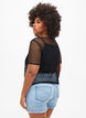  Netzbluse mit kurzen Ärmeln, Black, Model image number 1