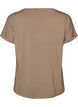 Gestreiftes T-Shirt aus Viskose mit Rundhalsausschnitt, Beige, Packshot image number 1