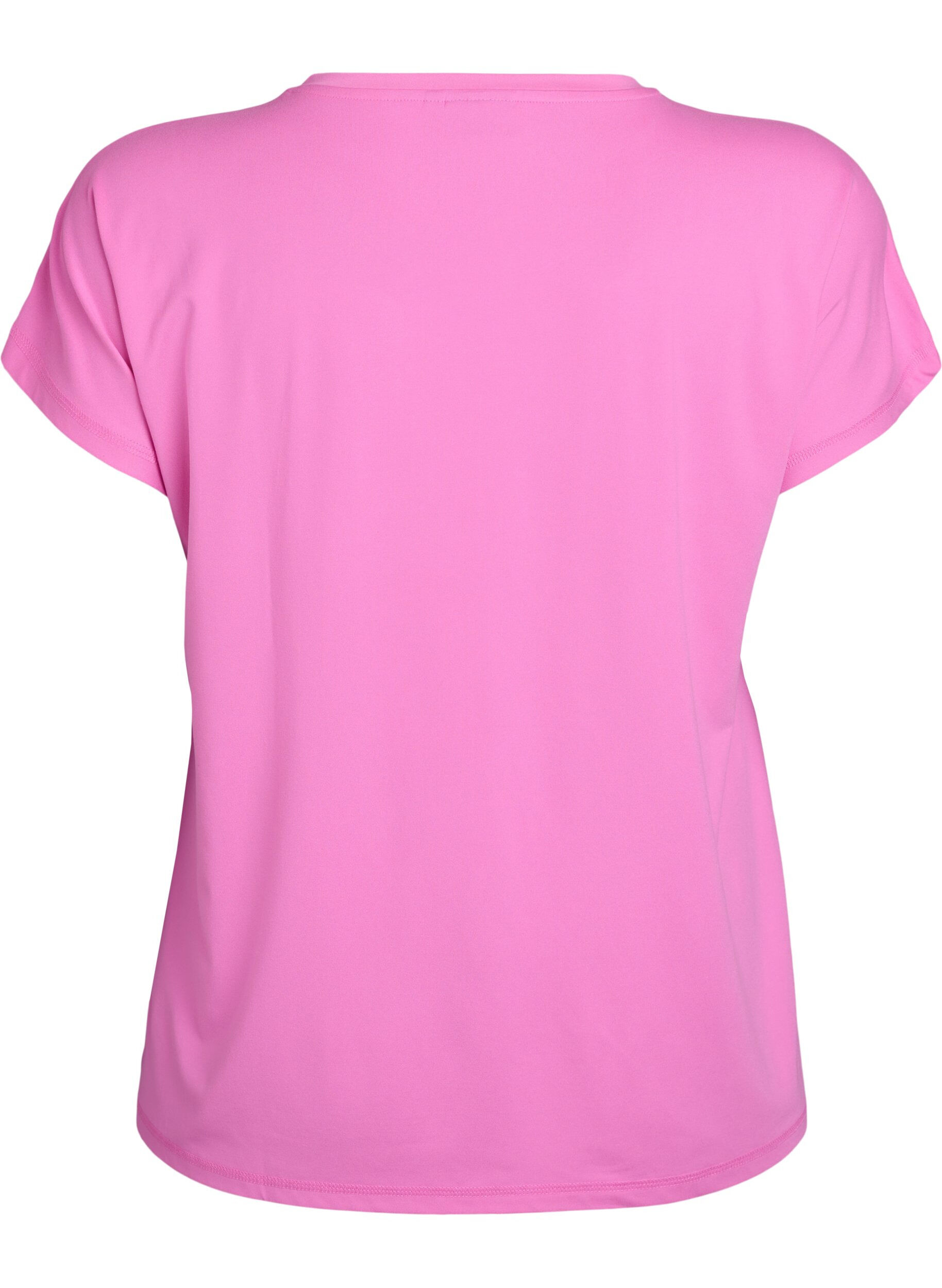 ZizziUnifarbenes T-Shirt f&uuml;rs Training, Pink, Packshot image number 1