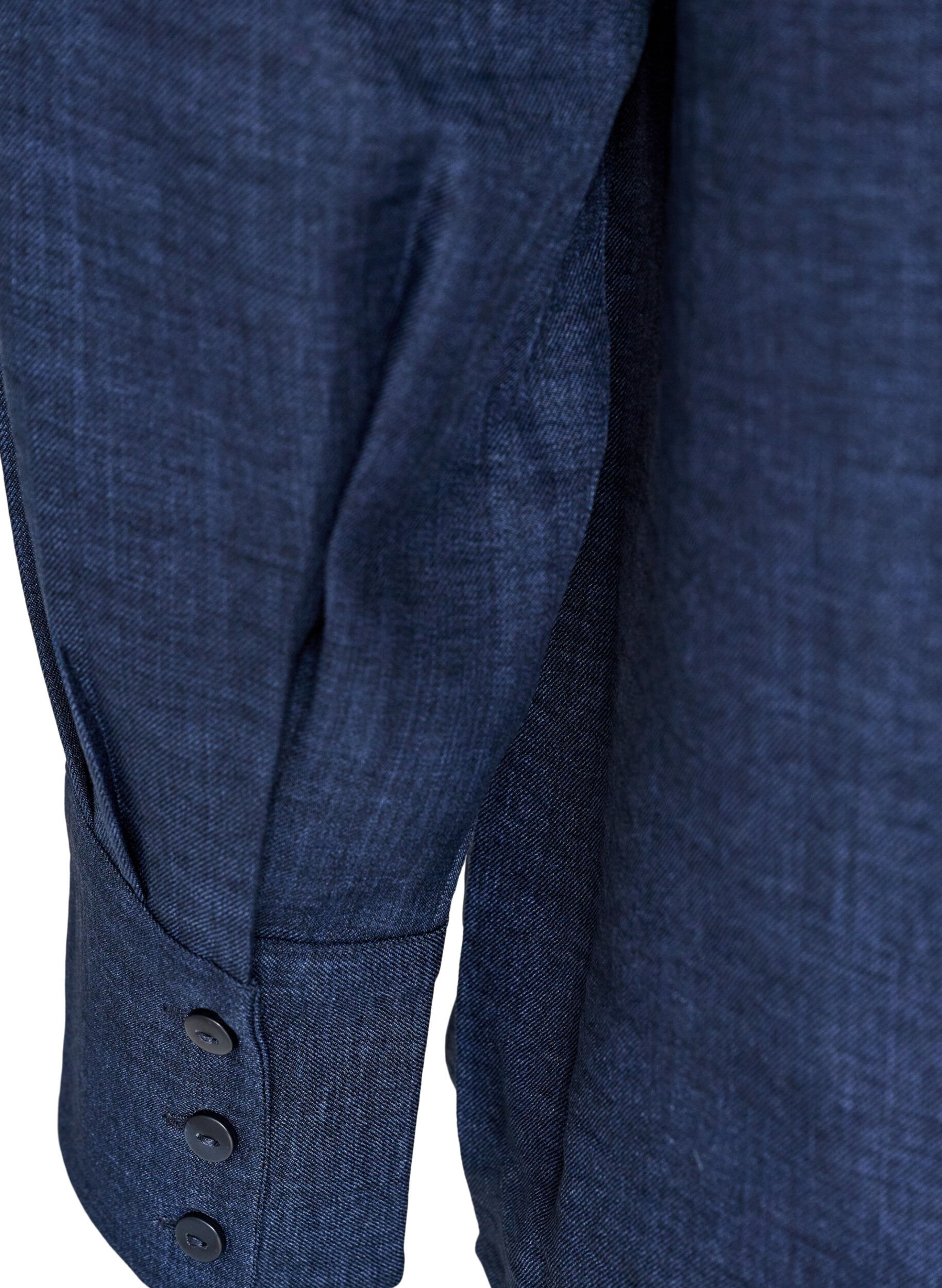 ZizziLockere Bluse mit V-Ausschnitt, Blau, Packshot image number 3