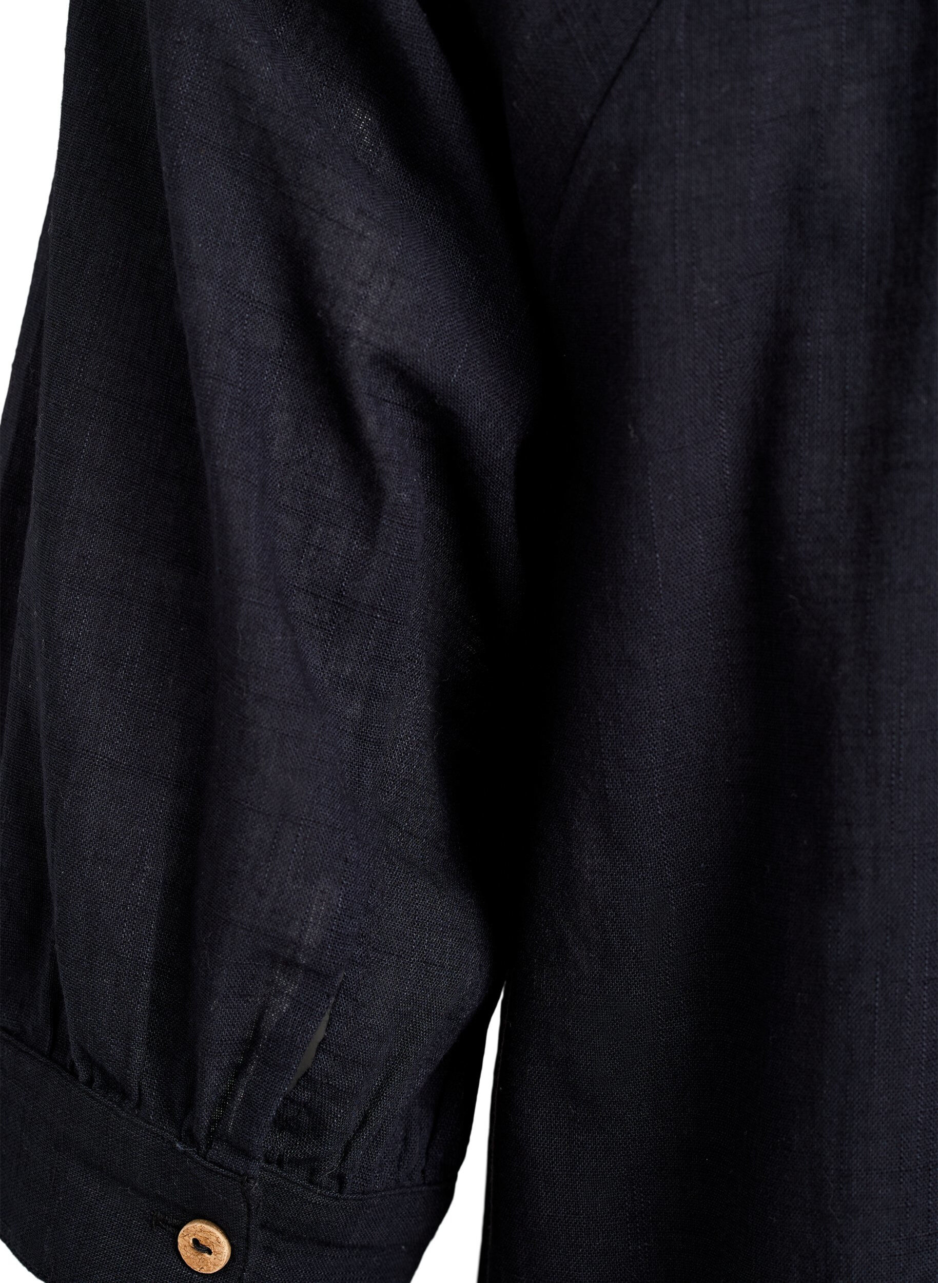 ZizziTunika aus Baumwolle mit V-Ausschnitt, Schwarz, Packshot image number 3