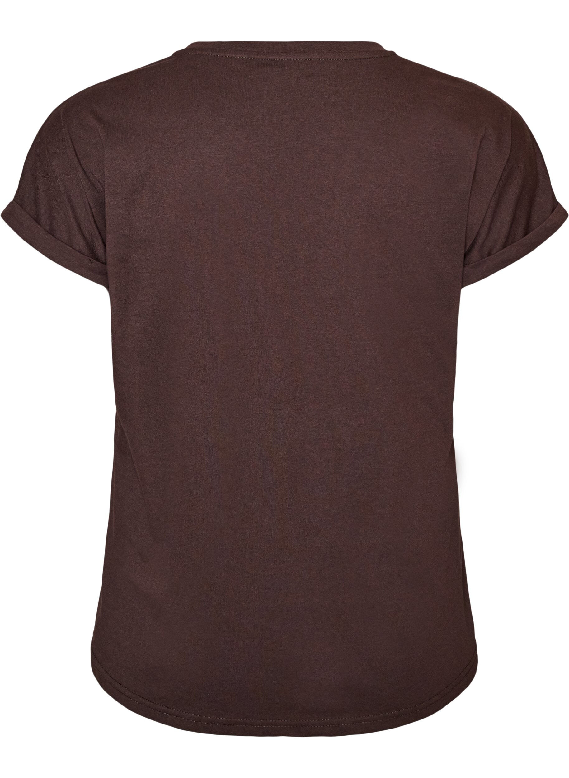 ZizziT-Shirt mit dekorativem Frontprint, Braun, Packshot image number 1