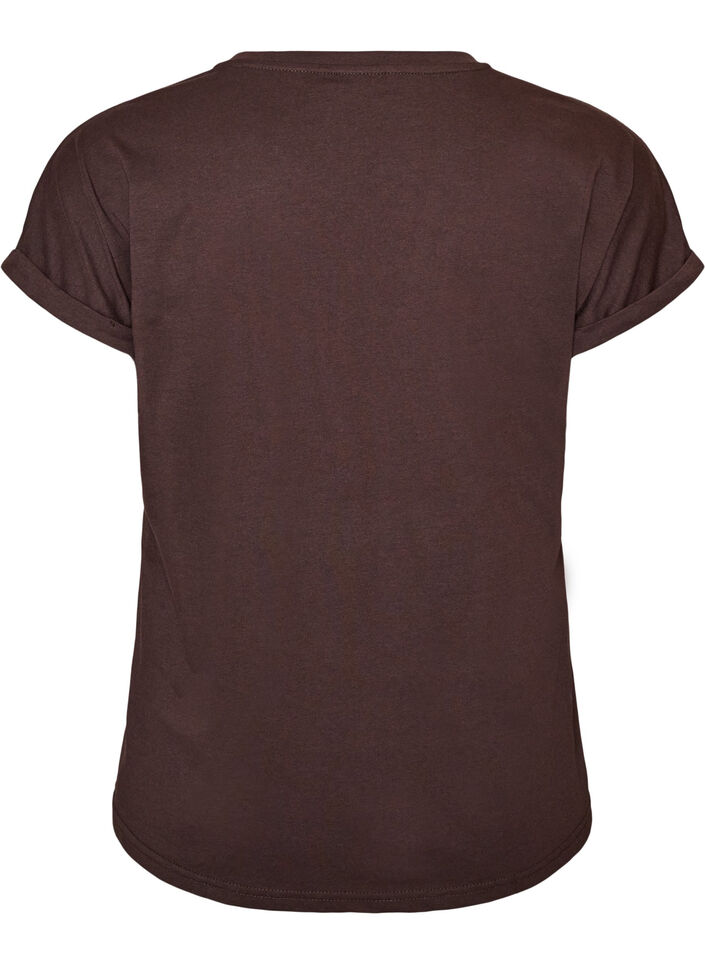 T-Shirt mit dekorativem Frontprint, Braun, Packshot image number 1