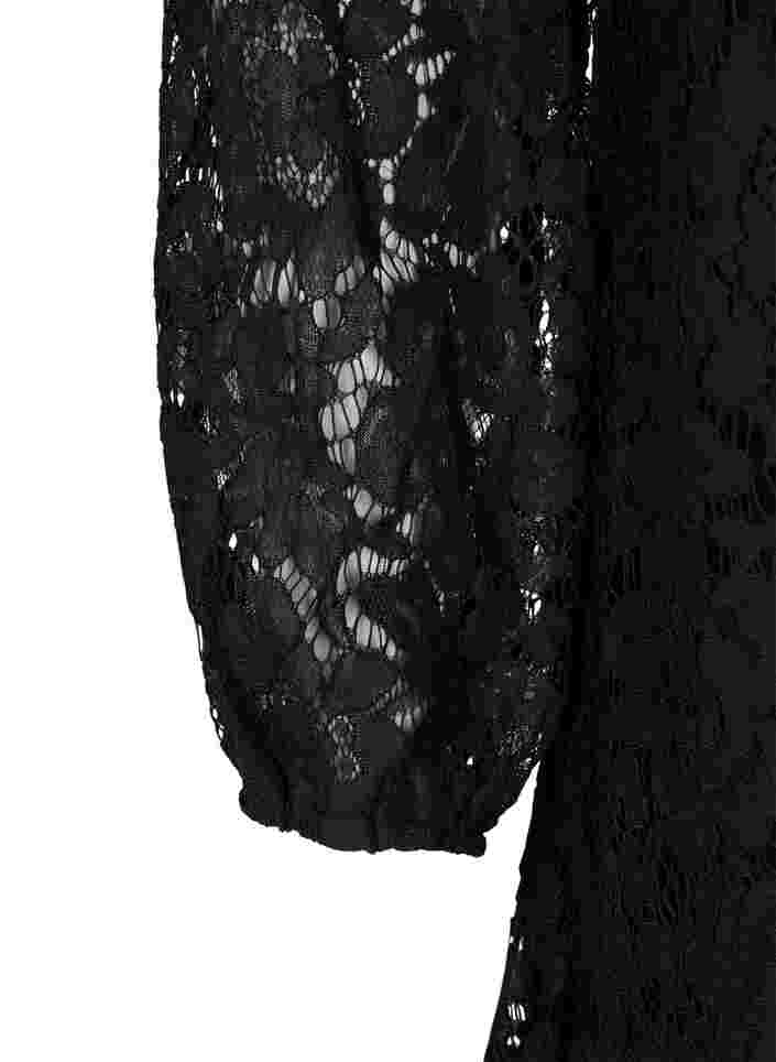 Spitzenkleid mit langen Ärmeln, Black, Packshot image number 3