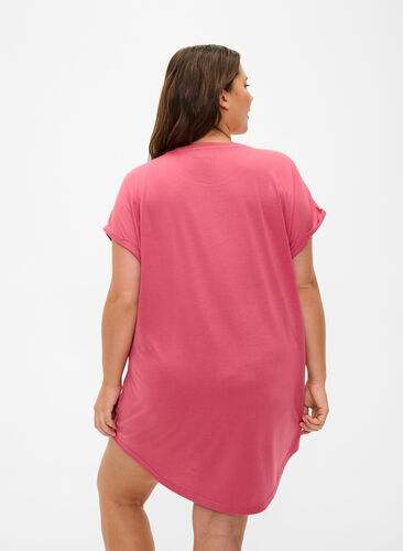 Kurzärmliges Nachthemd mit Textdruck, Slate Rose Sleep, Model image number 1