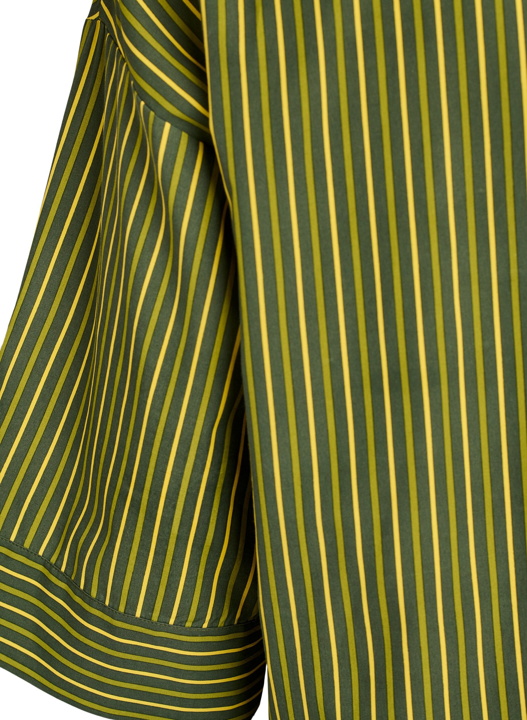 ZizziLockere gestreifte Bluse mit 3/4-&Auml;rmeln, Gr&uuml;n, Packshot image number 3