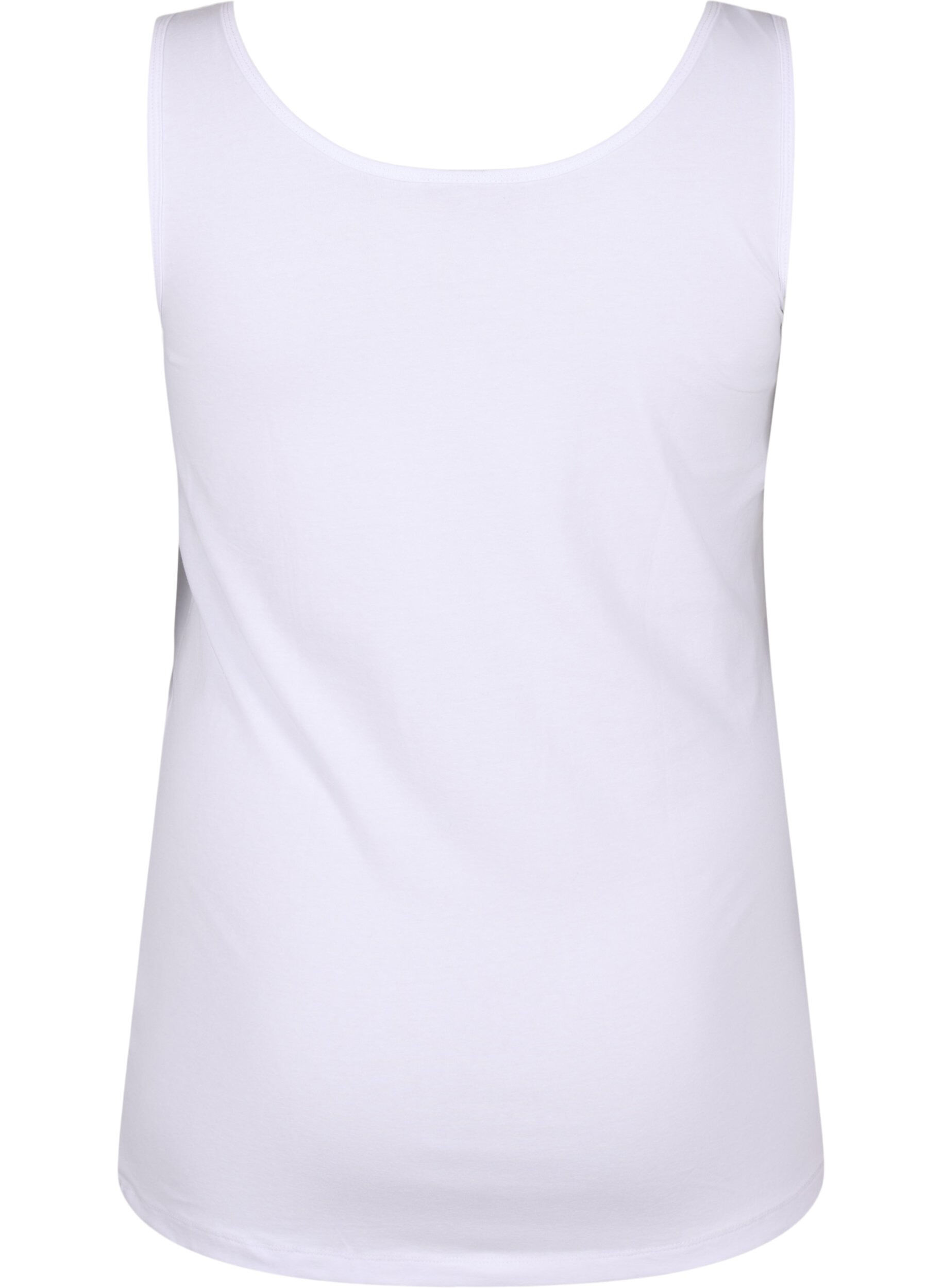 ZizziEinfarbiges basic Top aus Baumwolle, Wei&szlig;, Packshot image number 1