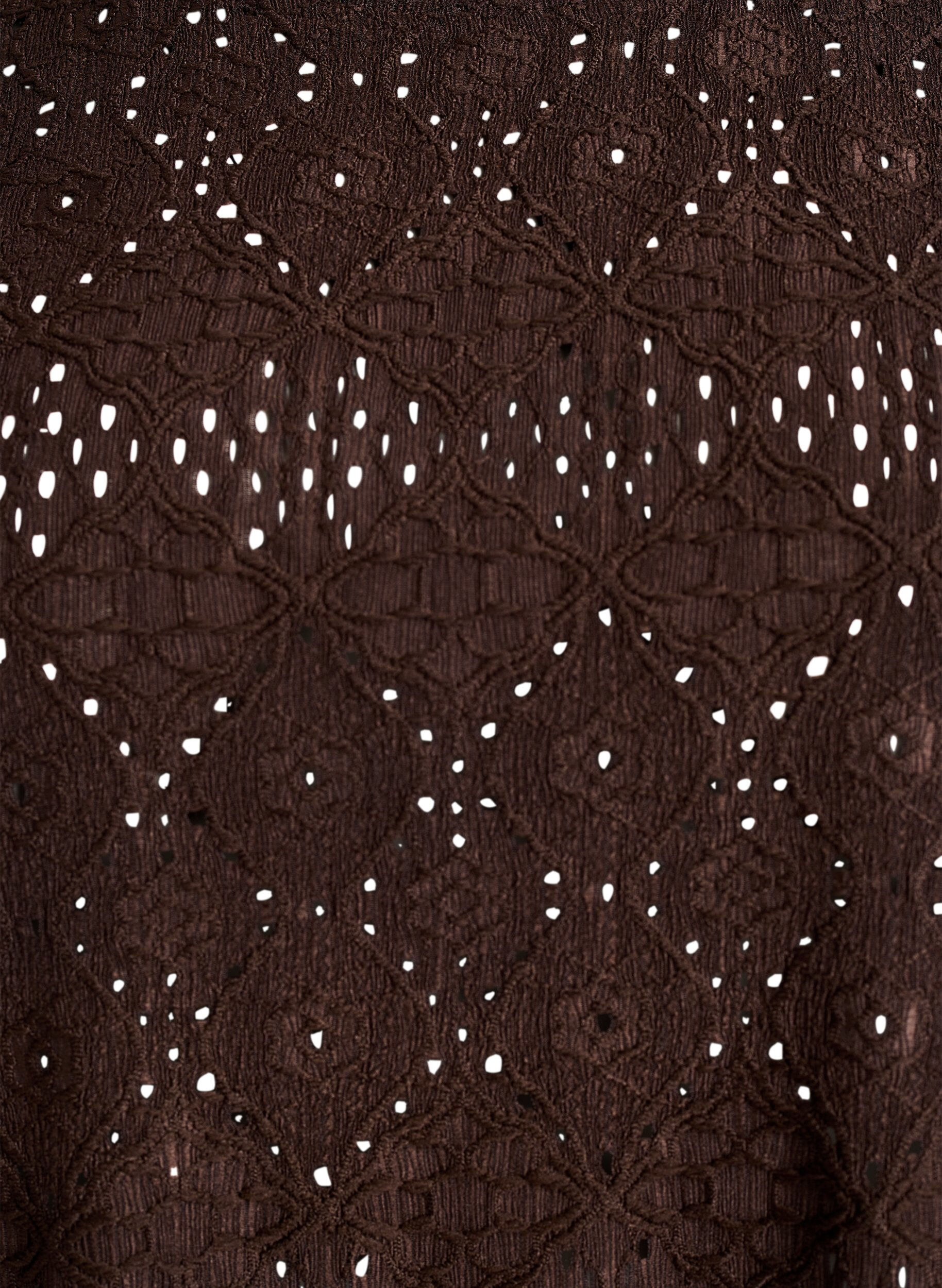 ZizziLang&auml;rmelige Bluse mit Lochstickerei, Braun, Packshot image number 2