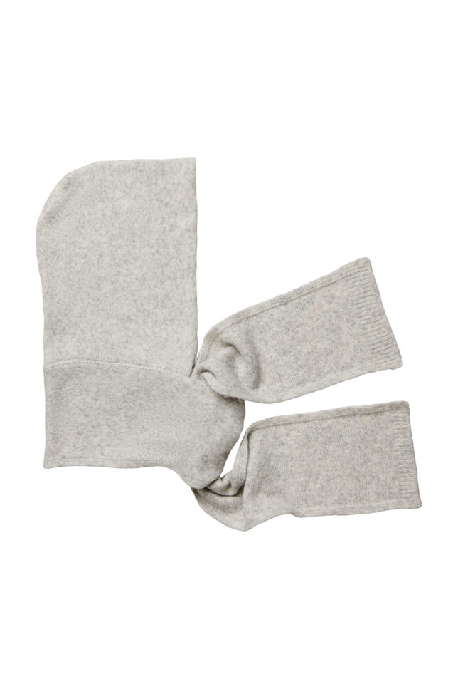 Strickschal mit Kapuze, Grau, Packshot image number 0