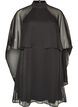 Knielanges Kleid aus Chiffon mit transparentem Cape, Schwarz, Packshot image number 0