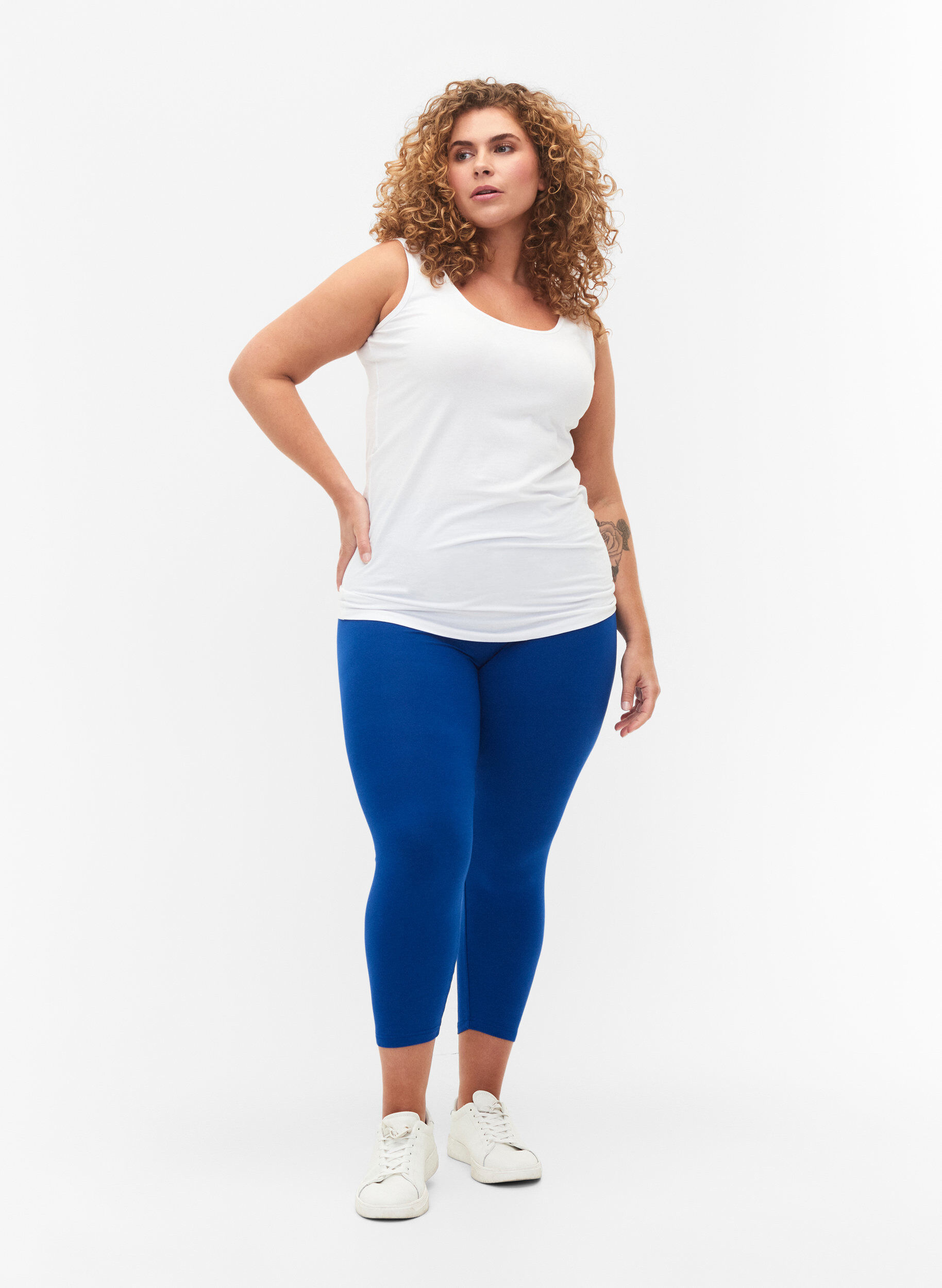 ZizziBasic 3/4-Leggings aus Viskose, Blau, Model image number 1
