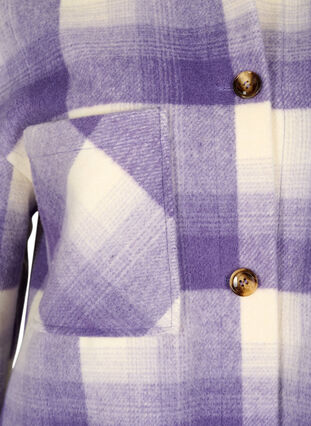 Karierte Hemdjacke mit Knöpfen und Taschen, Purple Check, Packshot image number 2