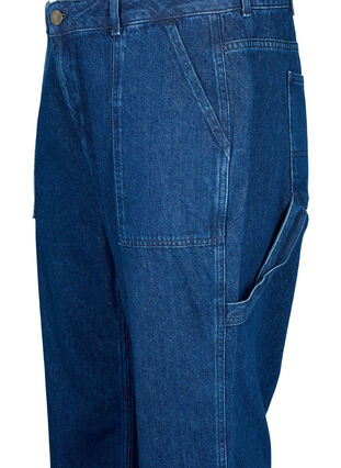 Gerade Passform Cargo Jeans, Dark blue, Packshot image number 2