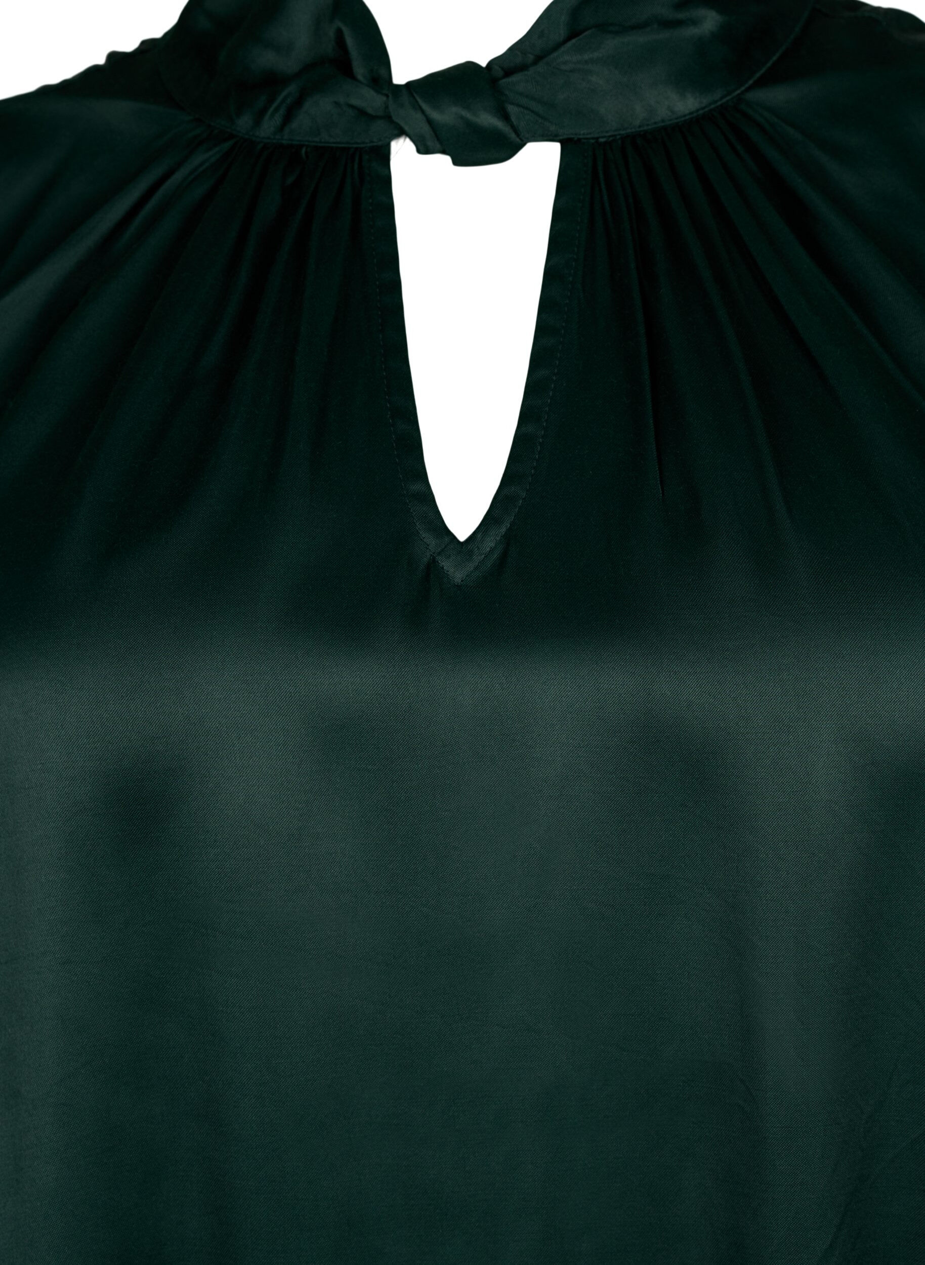 Zizzi&Auml;rmelloses Top aus Viskose mit Detail, Scarab, Packshot image number 2