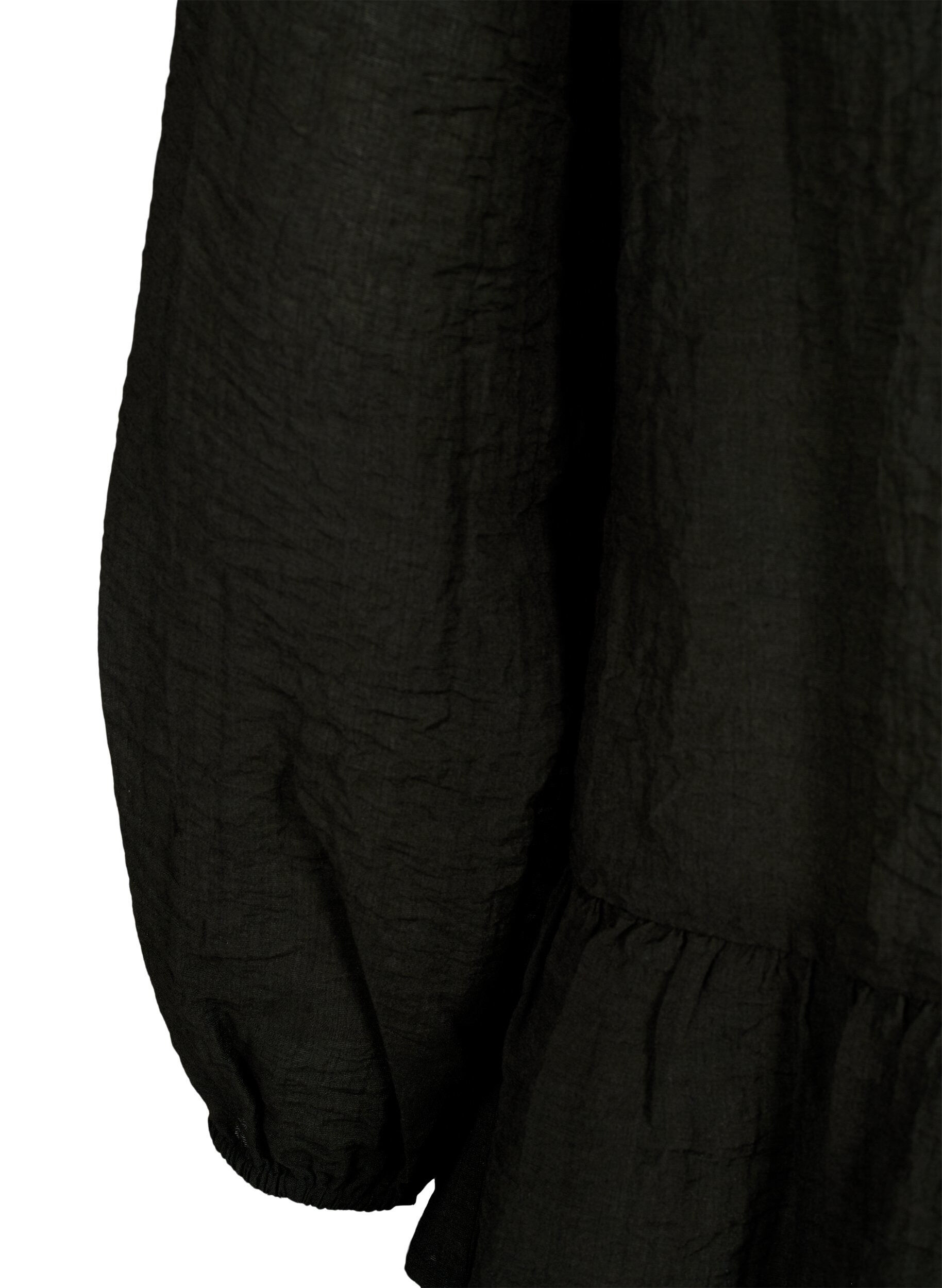 ZizziLang&auml;rmlige Bluse mit Peplum, Schwarz, Packshot image number 3