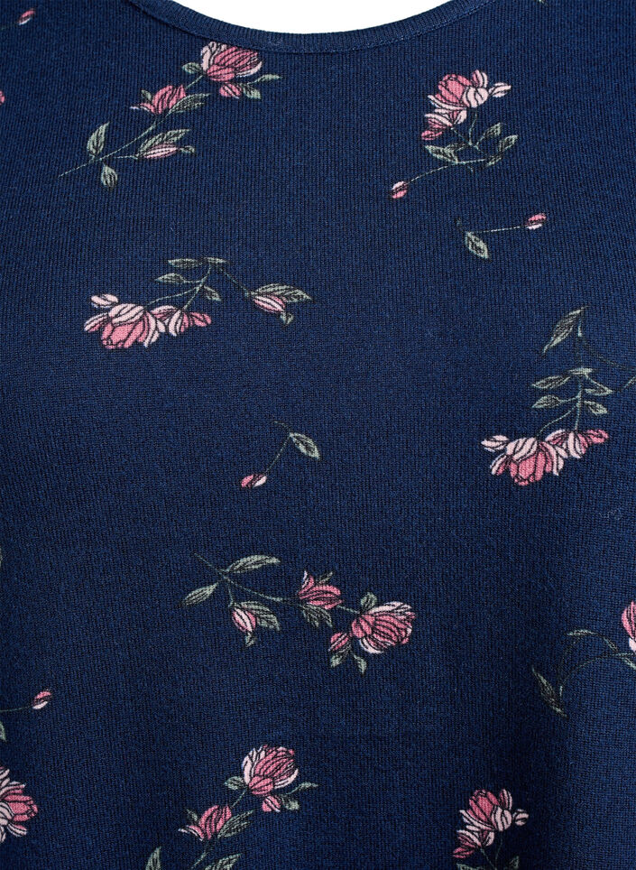  Bluse mit Blumenmuster und langen &Auml;rmeln, Blau, Packshot image number 2