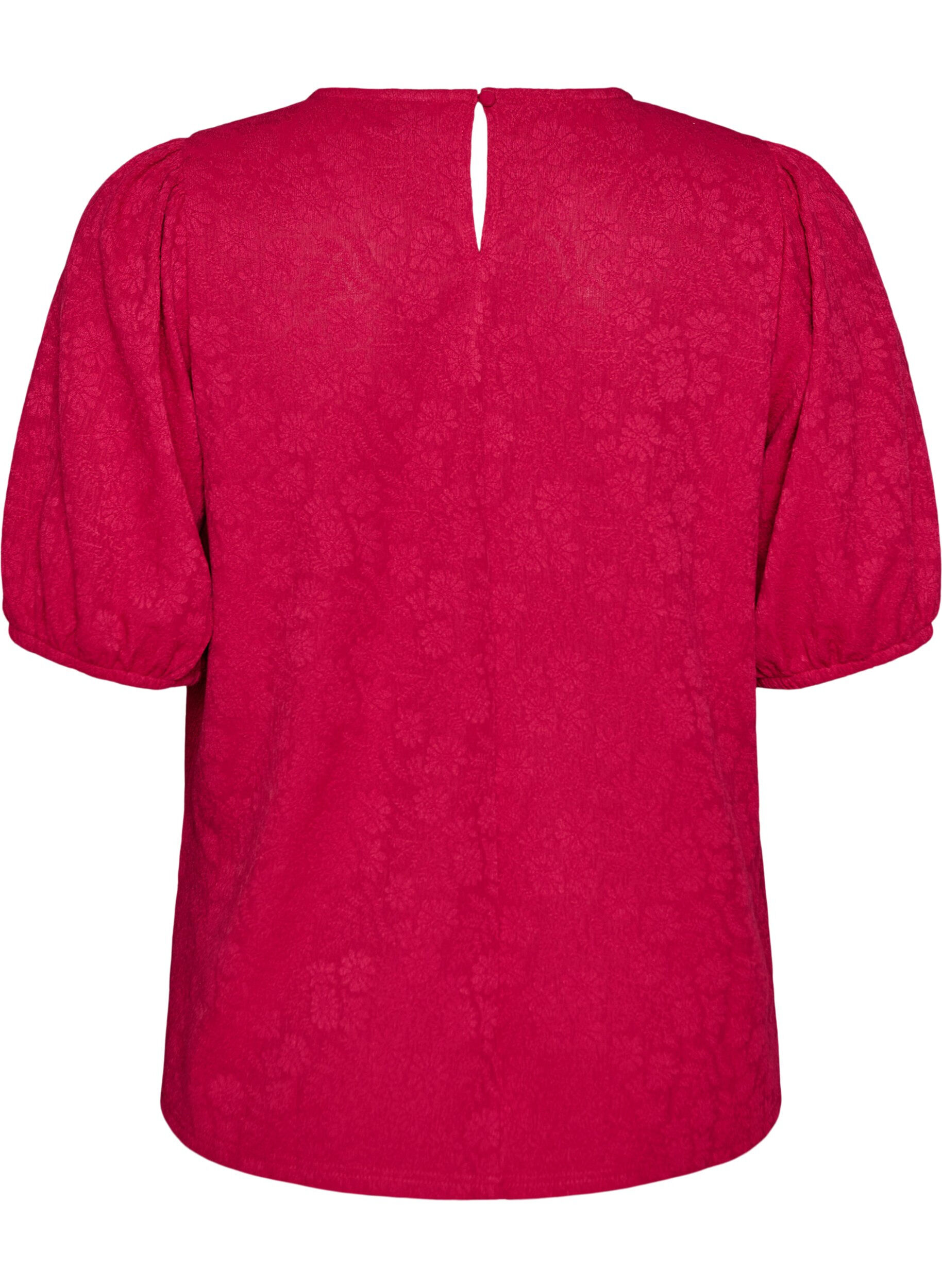 ZizziBluse mit Struktur und kurzen &Auml;rmeln, Pink, Packshot image number 1