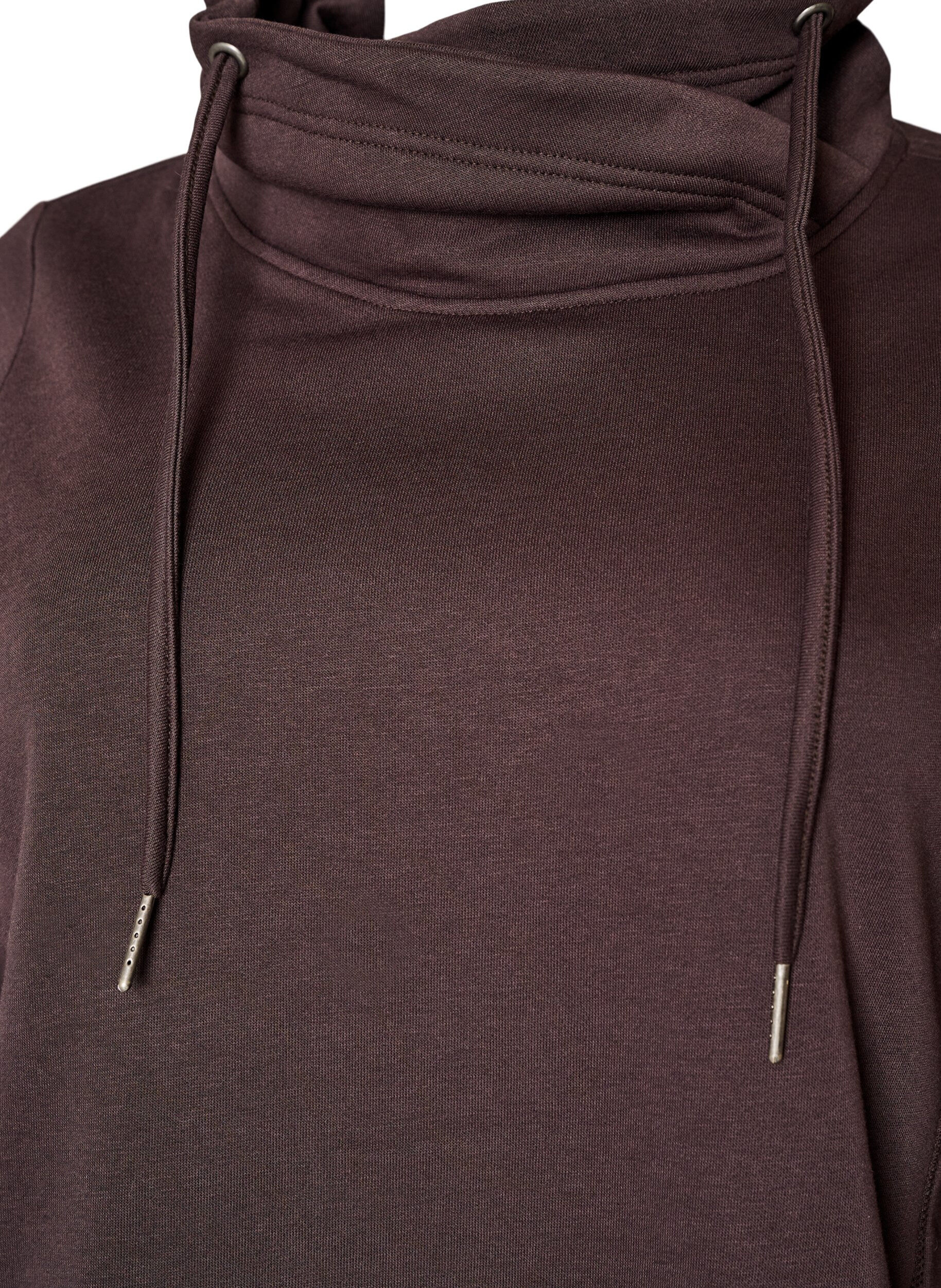 ZizziSweatshirt mit Stehkragen und Taschen, Braun, Packshot image number 2