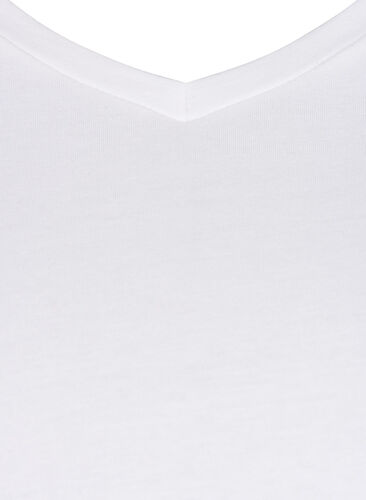 Einfarbiges basic T-Shirt aus Baumwolle, Bright White, Packshot image number 2