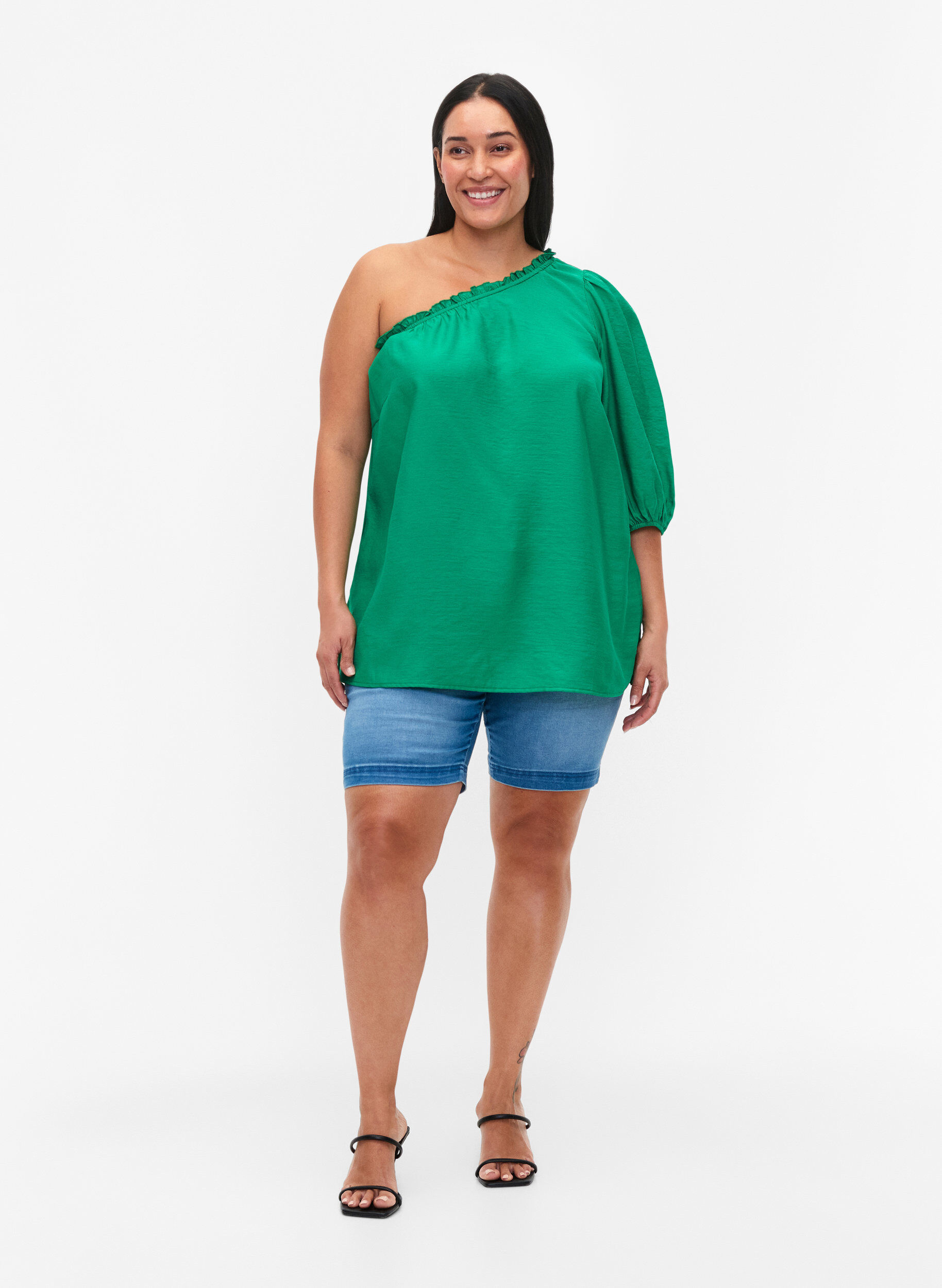 ZizziSchulterbluse aus Viskose, Gr&uuml;n, Model image number 1