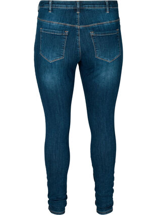 Super Slim Amy Jeans mit hoher Taille, Dark Blue, Packshot image number 1