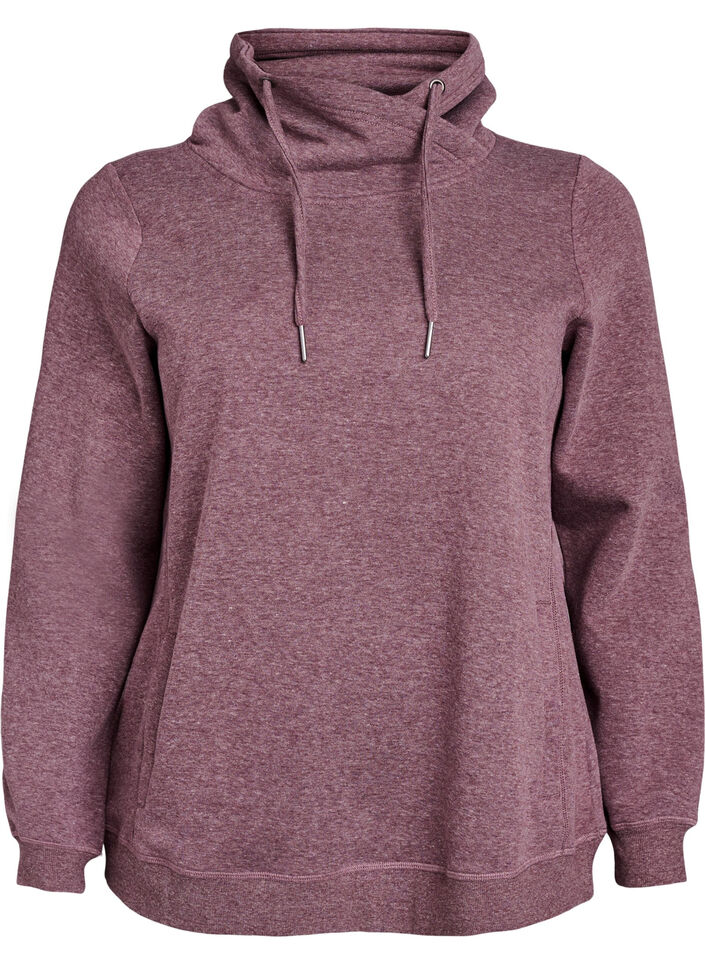 Sweatshirt mit Stehkragen und Taschen, Rot, Packshot image number 0