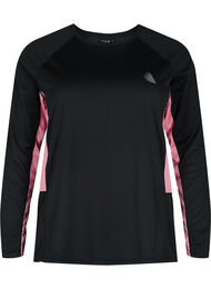 Skiunterhemd mit Kontraststreifen, Black w. Sea Pink, Packshot