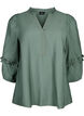 Bluse mit Ruffles, Duck Green, Packshot image number 0