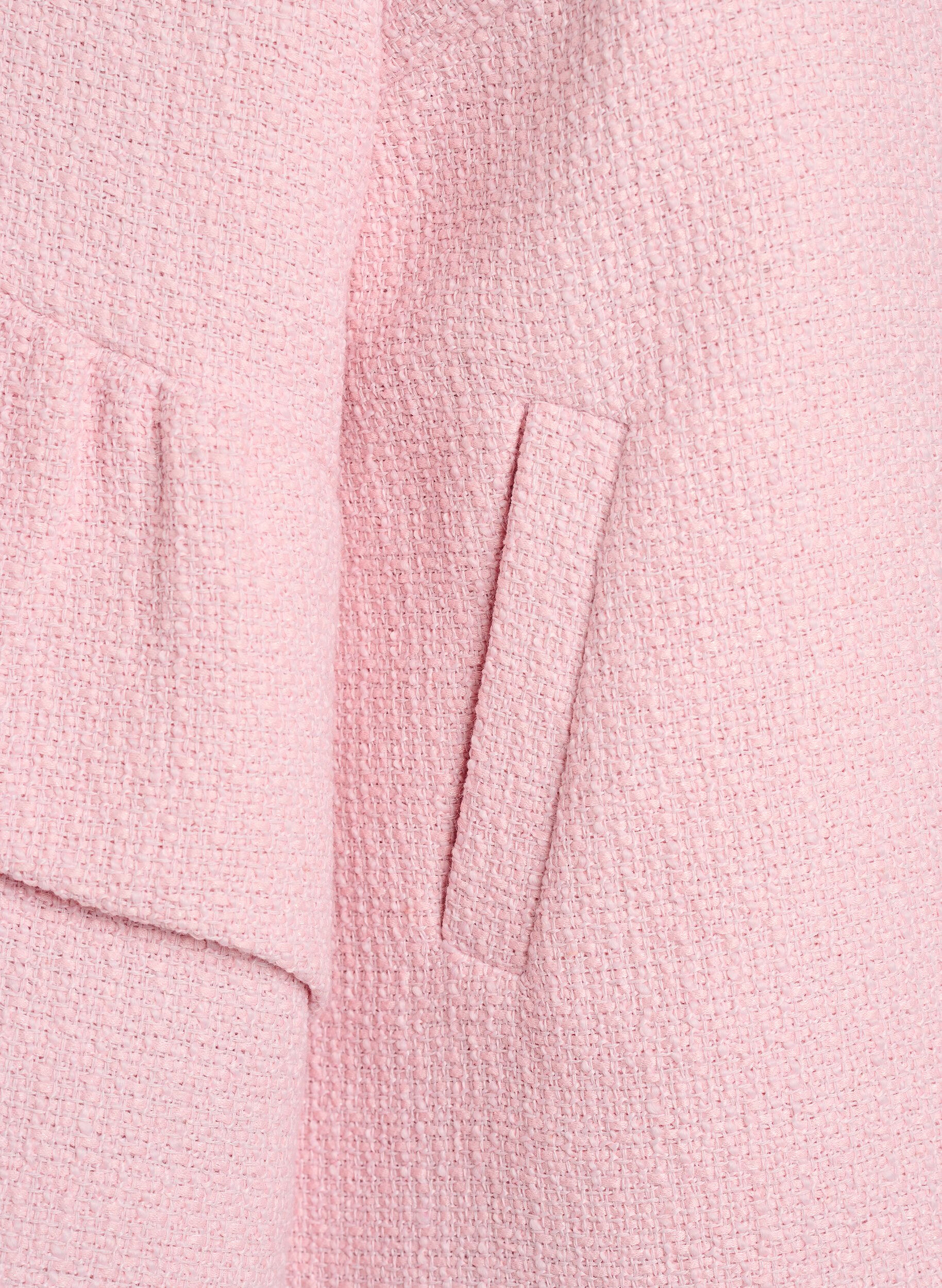 ZizziJacke aus Boucl&eacute; mit R&uuml;schendetails, Pink, Packshot image number 3
