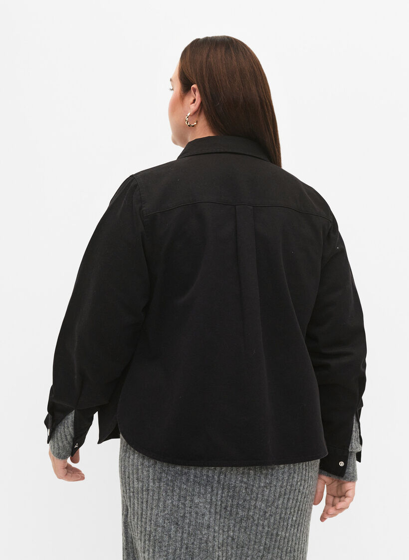 Canvas-Jacke mit Kn&ouml;pfen, Black, Model image number 1