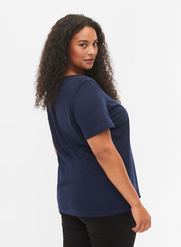 Kurzarm T-Shirt mit Print, Navy Blazer BG, Model image number 1