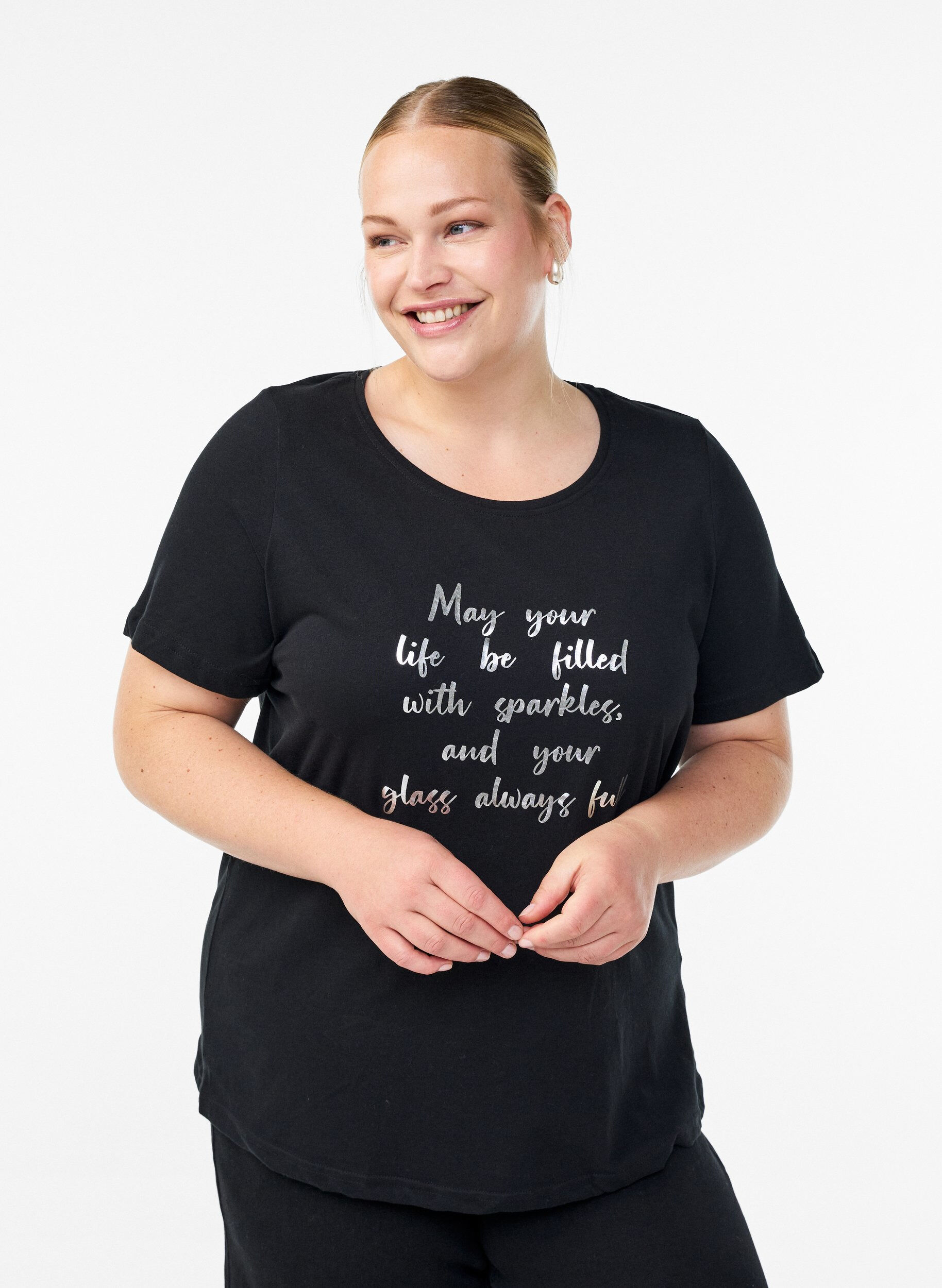 FLASH - T-Shirt mit Print, Schwarz, Model