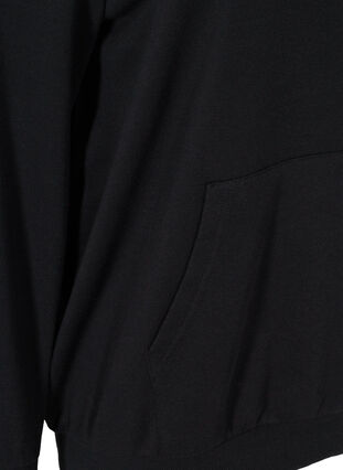 Sweatshirt mit Kapuze und Tasche, Black, Packshot image number 3