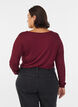 Lang&auml;rmelige Bluse aus Wolle und Viskose, Dunkles Bordeaux, Model image number 2