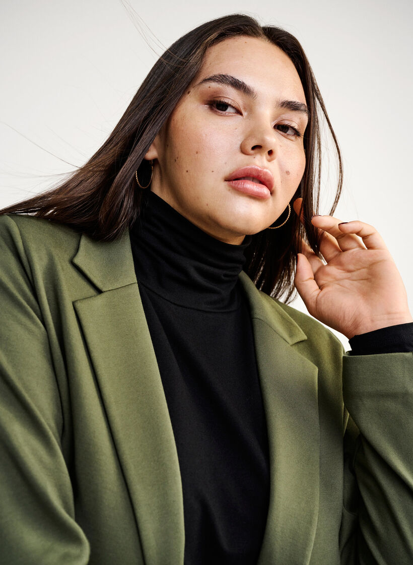 Schlichter Blazer mit Knopfverschluss, Grün, Image image number 0